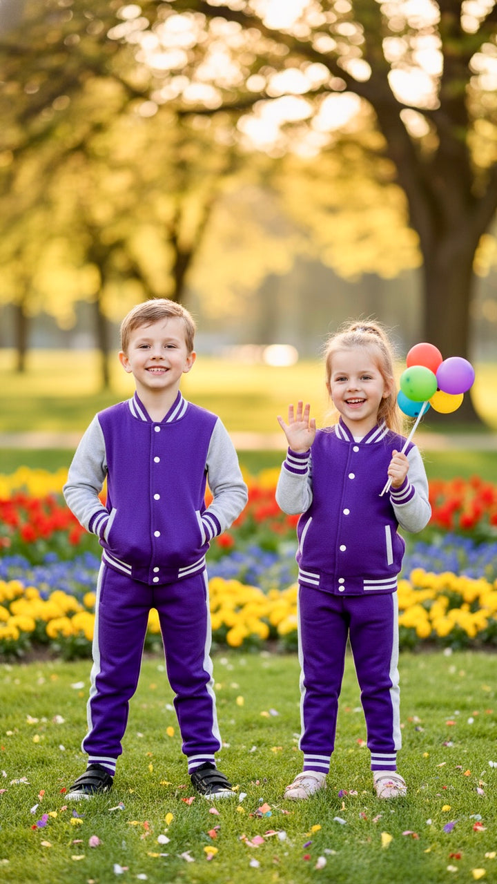 PURPLE GREY (Varsity Jacket pair) Premium Quality