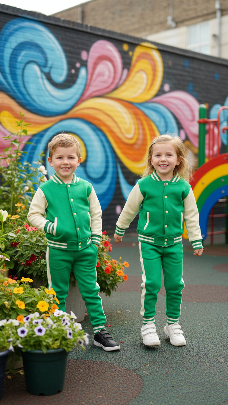 GREEN HALF WHITE (Varsity Jacket pair) Premium Quality