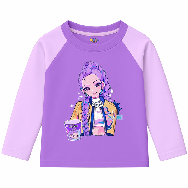 RUMI with Cup from KPop Demon Hunters (Ragnal Sleeve Shirt)