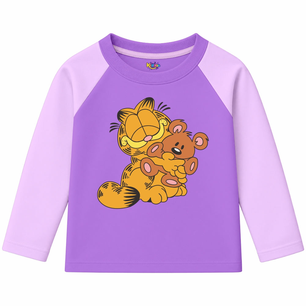 GARFIELD WITH BEAR (Ragnal Sleeve Shirt)