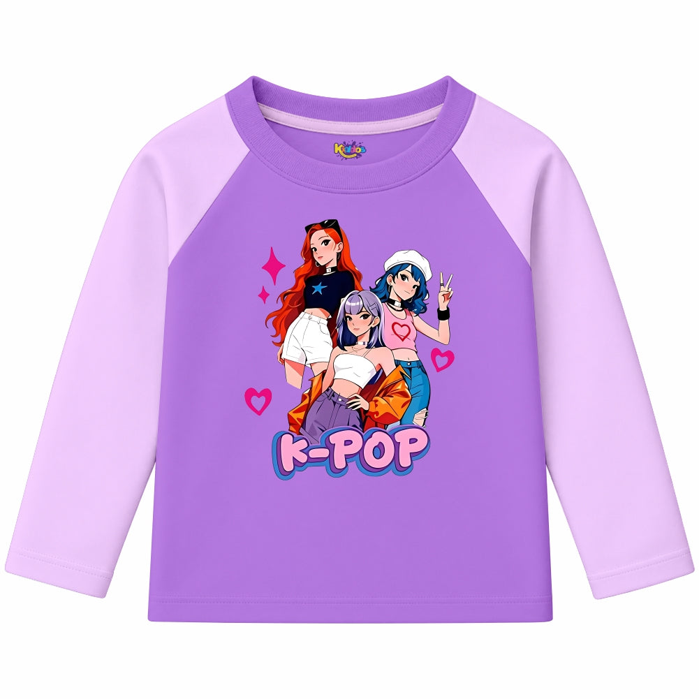 K-POP Anime Girl Group (Ragnal Sleeve Shirt)