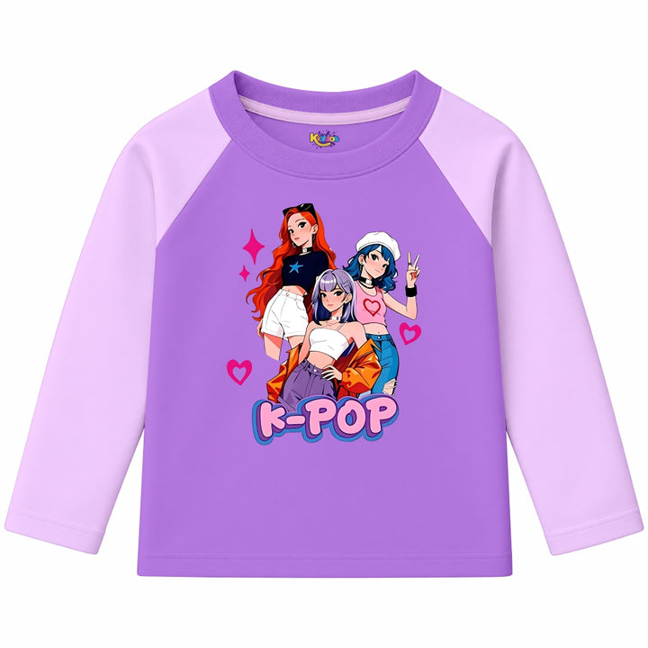 K-POP Anime Girl Group (Ragnal Sleeve Shirt)