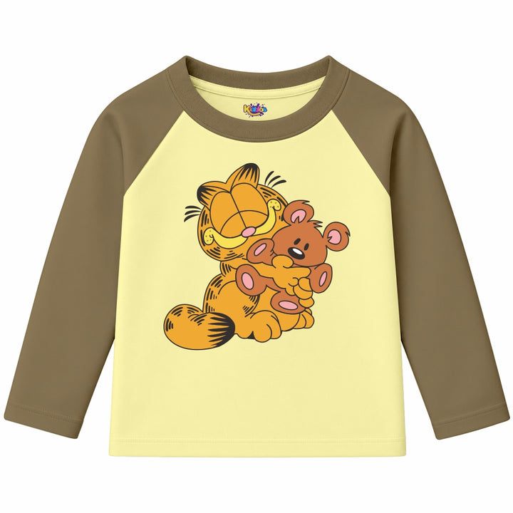 GARFIELD WITH BEAR (Ragnal Sleeve Shirt)
