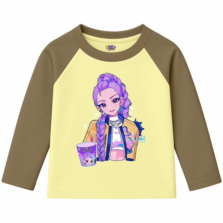 RUMI with Cup from KPop Demon Hunters (Ragnal Sleeve Shirt)