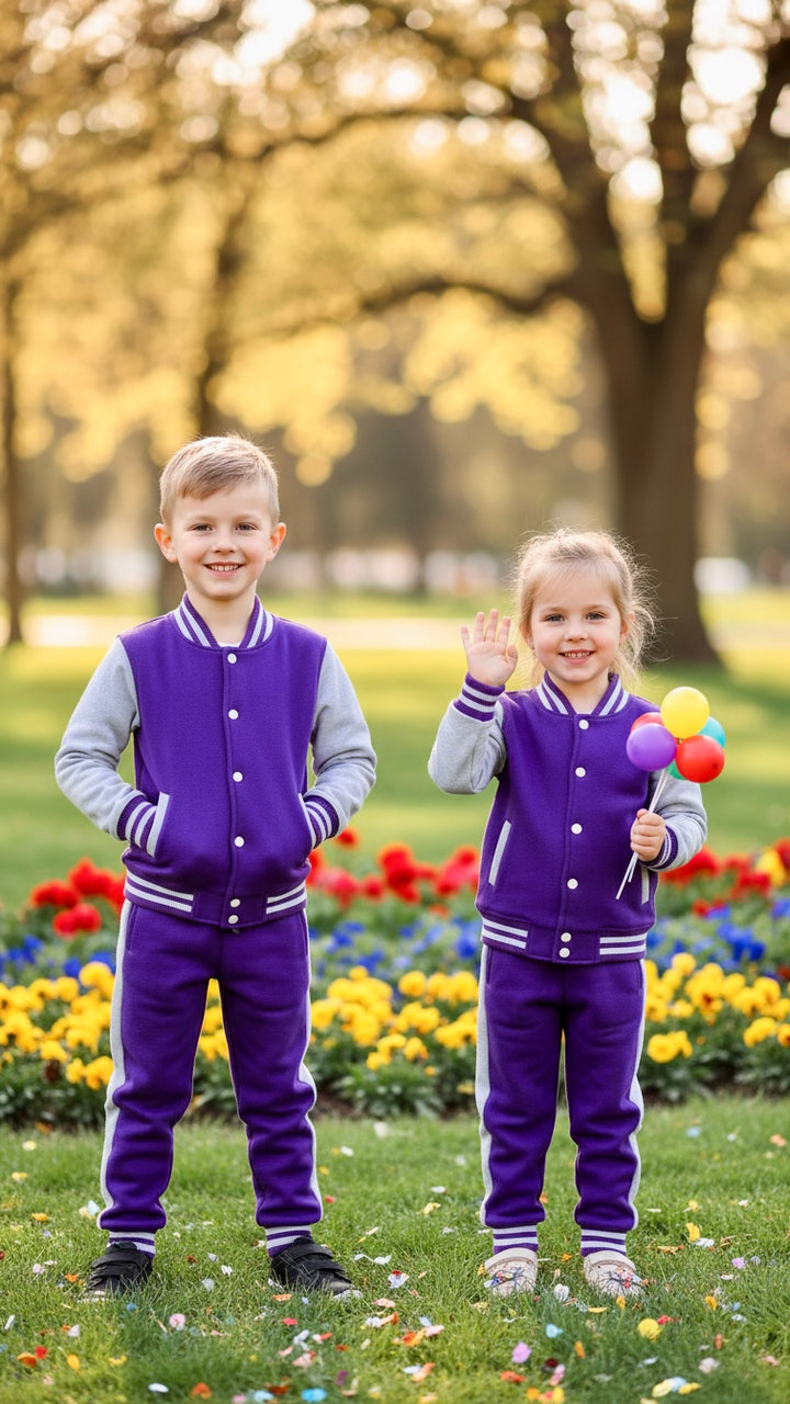 PURPLE GREY (Varsity Jacket pair) Premium Quality