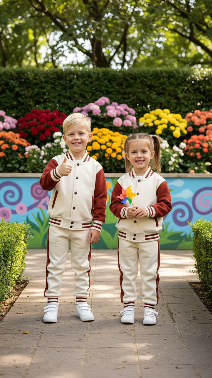 HALF WHITE BROWN (Varsity Jacket pair) Premium Quality