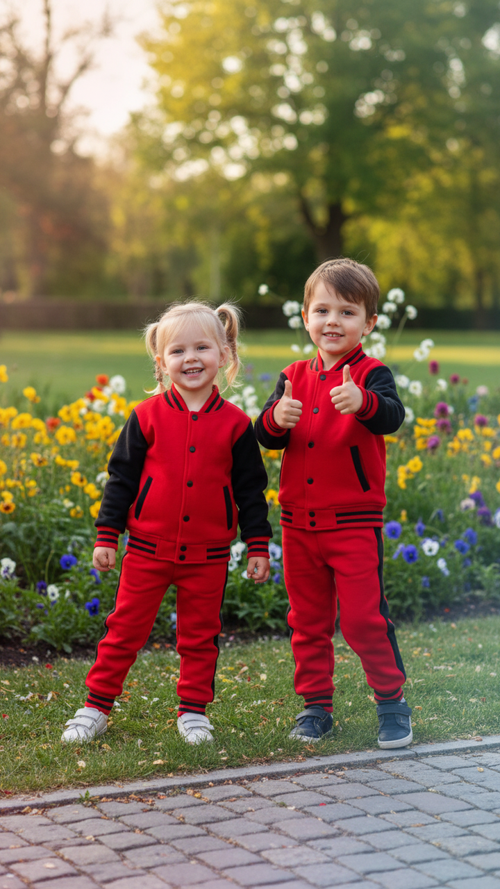 RED BLACK (Varsity Jacket pair) Premium Quality