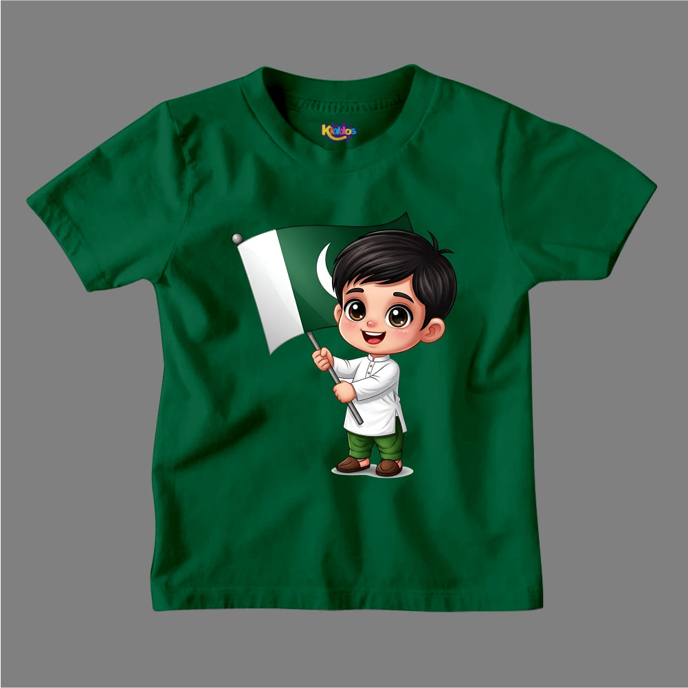14 AUGUST LITTLE BOY WITH FLAG T-SHIRT