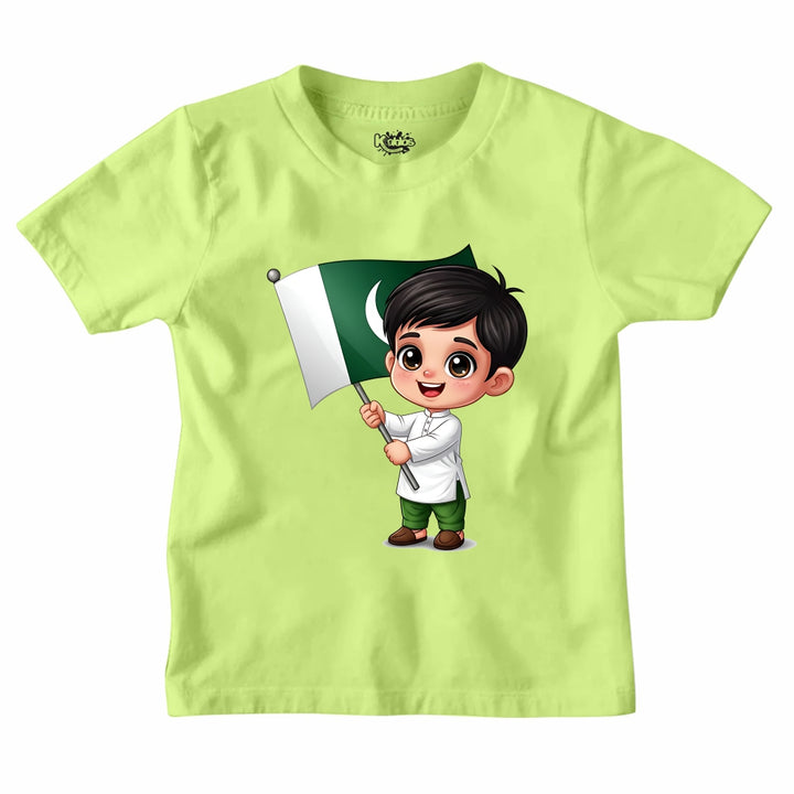 14 AUGUST LITTLE BOY WITH FLAG T-SHIRT