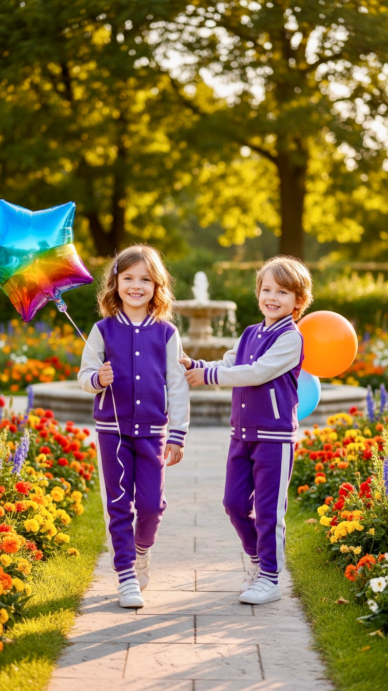 PURPLE GREY (Varsity Jacket pair) Premium Quality