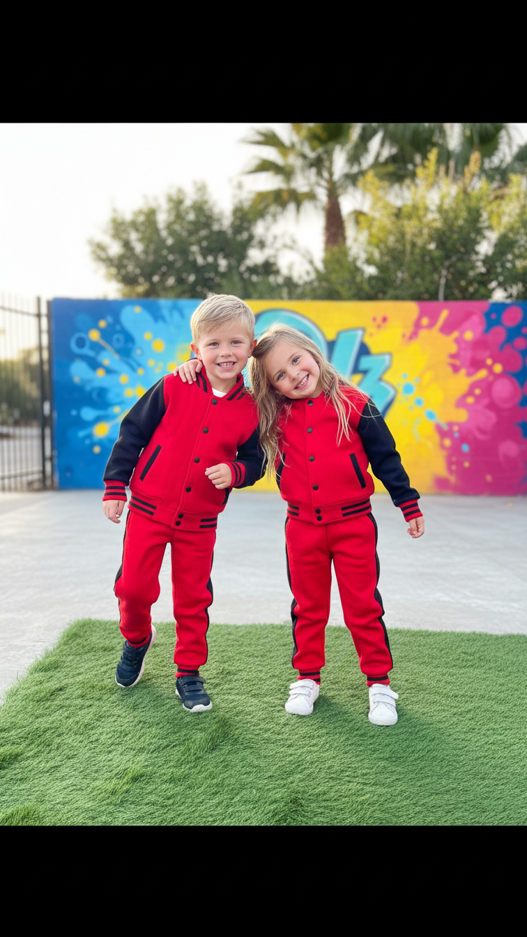 RED BLACK (Varsity Jacket pair) Premium Quality