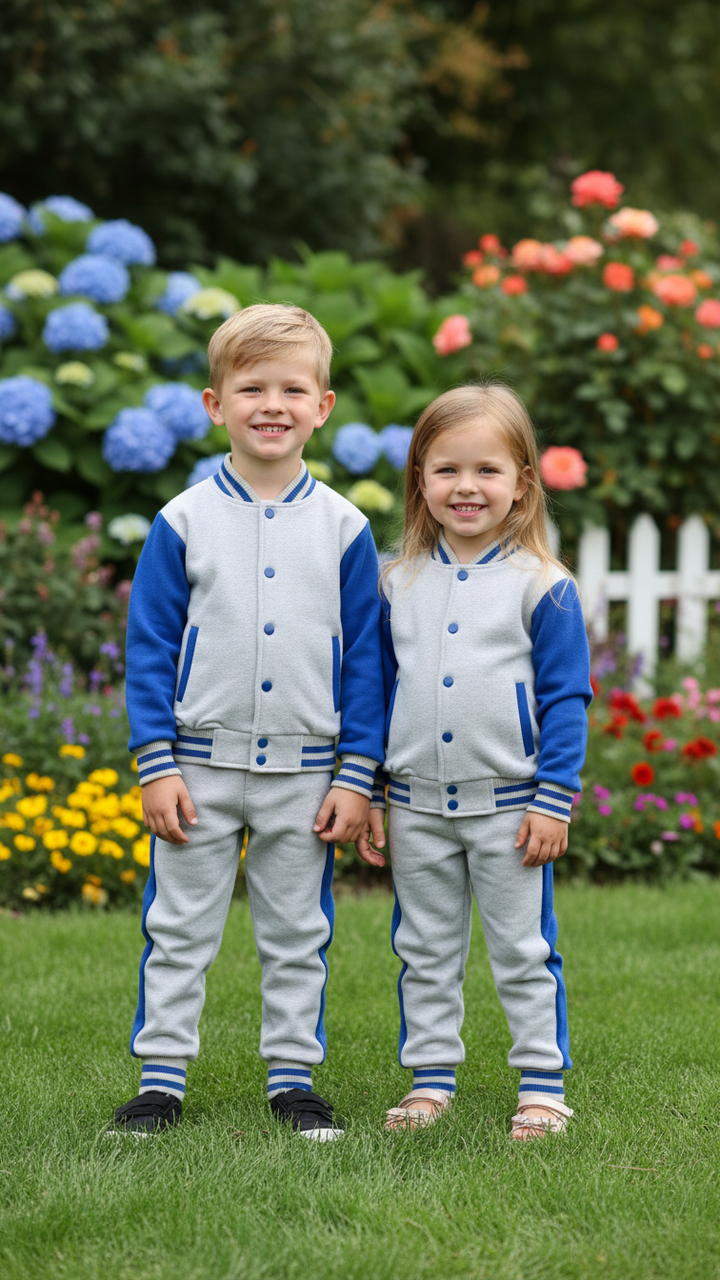 GREY ROYAL (Varsity Jacket pair) Premium Quality