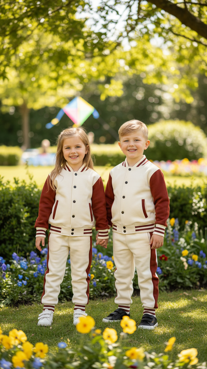 HALF WHITE BROWN (Varsity Jacket pair) Premium Quality