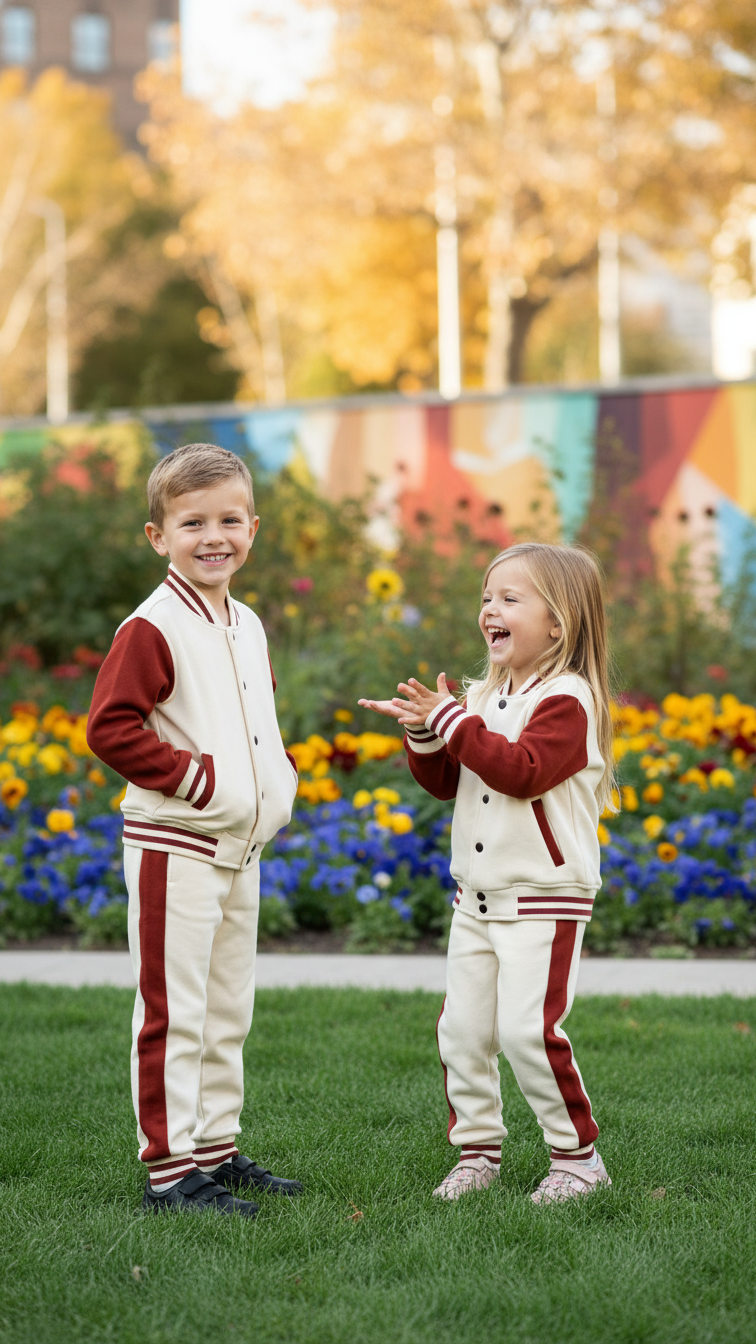 HALF WHITE BROWN (Varsity Jacket pair) Premium Quality