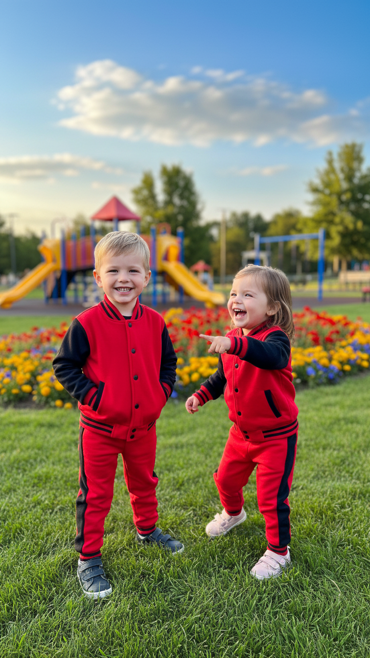 RED BLACK (Varsity Jacket pair) Premium Quality