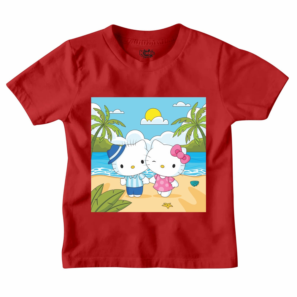 HELLO KITTI SUMMER BEACH T-SHIRT