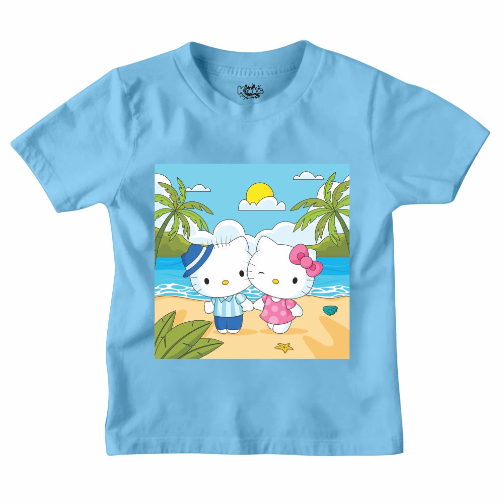 HELLO KITTI SUMMER BEACH T-SHIRT
