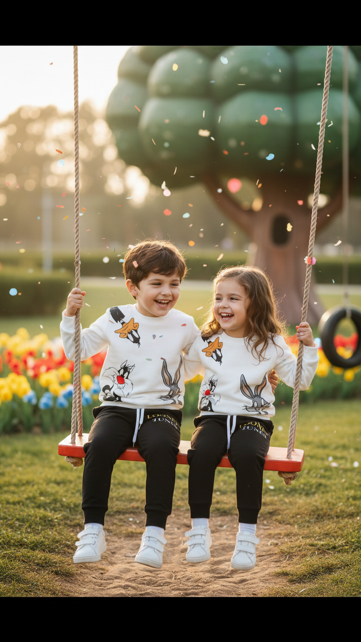 LOONEY TUNE WHITE FLEECE PAIR