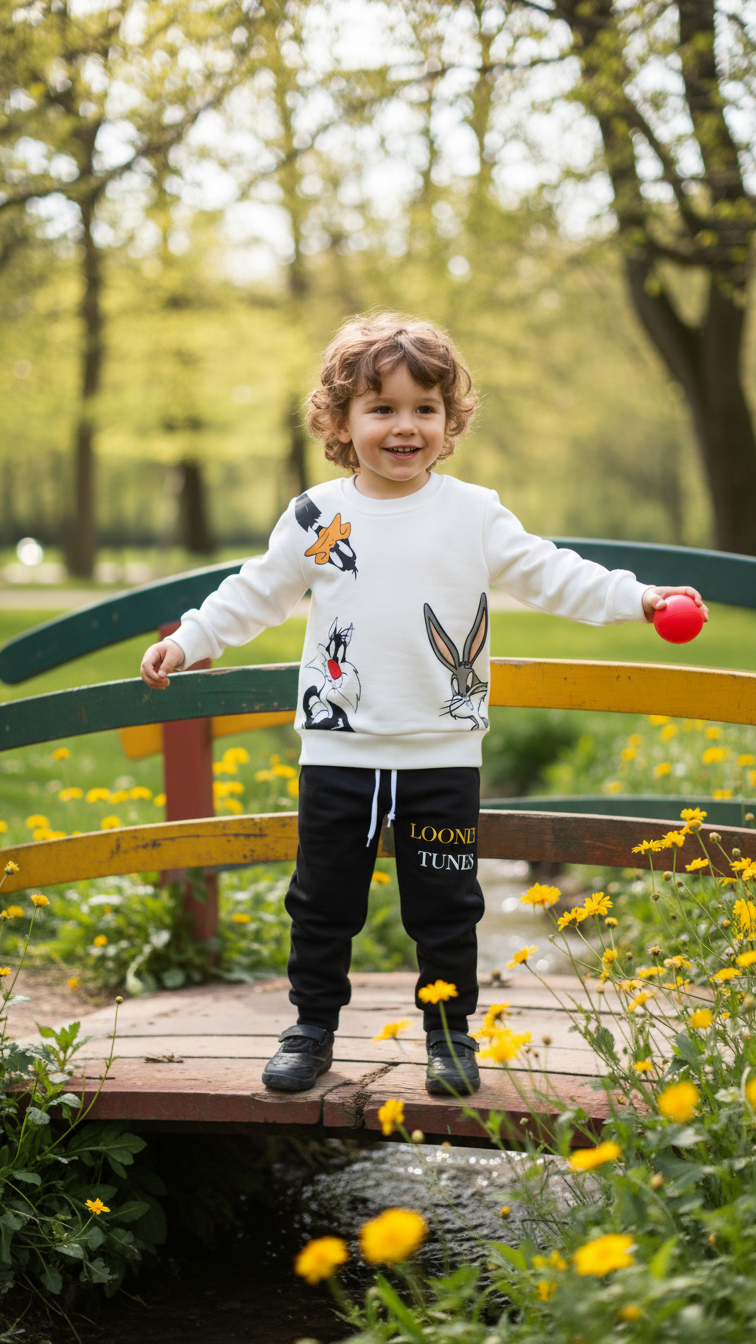 LOONEY TUNE WHITE FLEECE PAIR