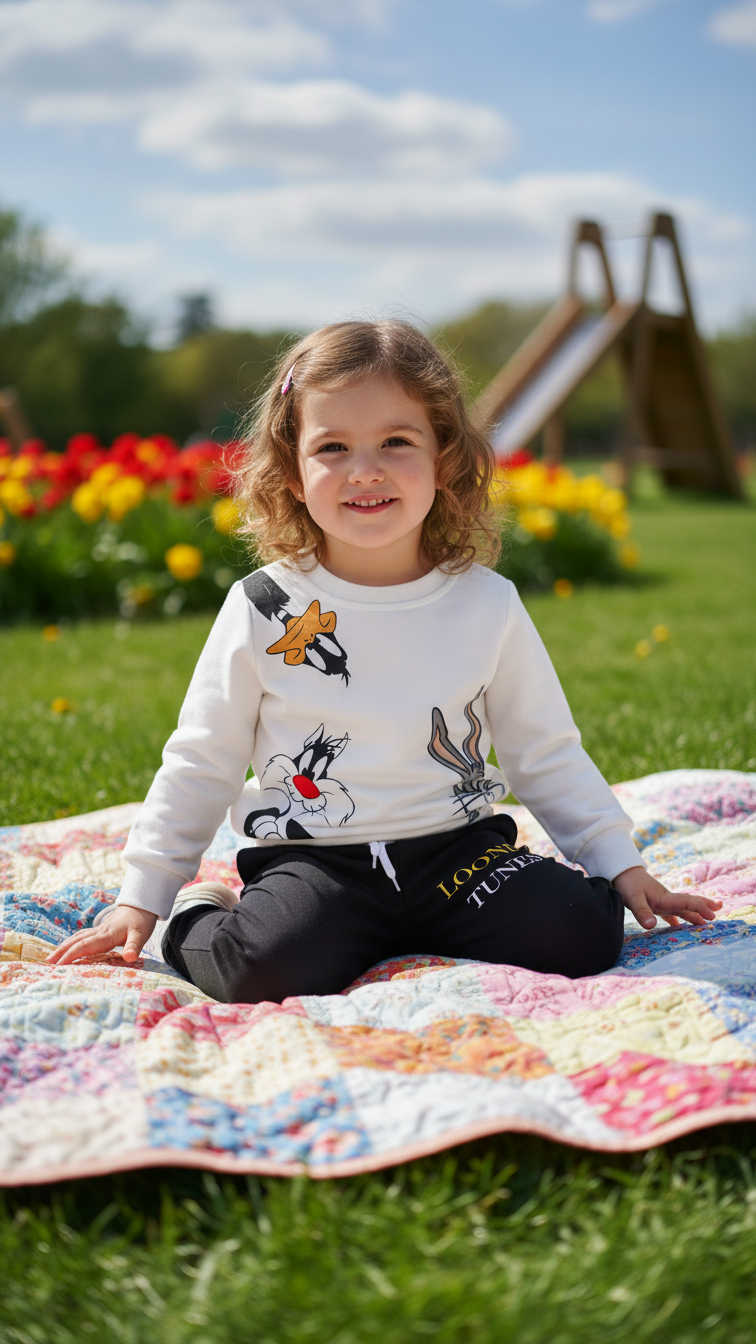 LOONEY TUNE WHITE FLEECE PAIR