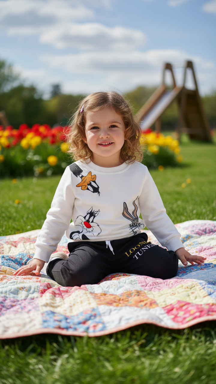 LOONEY TUNE WHITE FLEECE PAIR