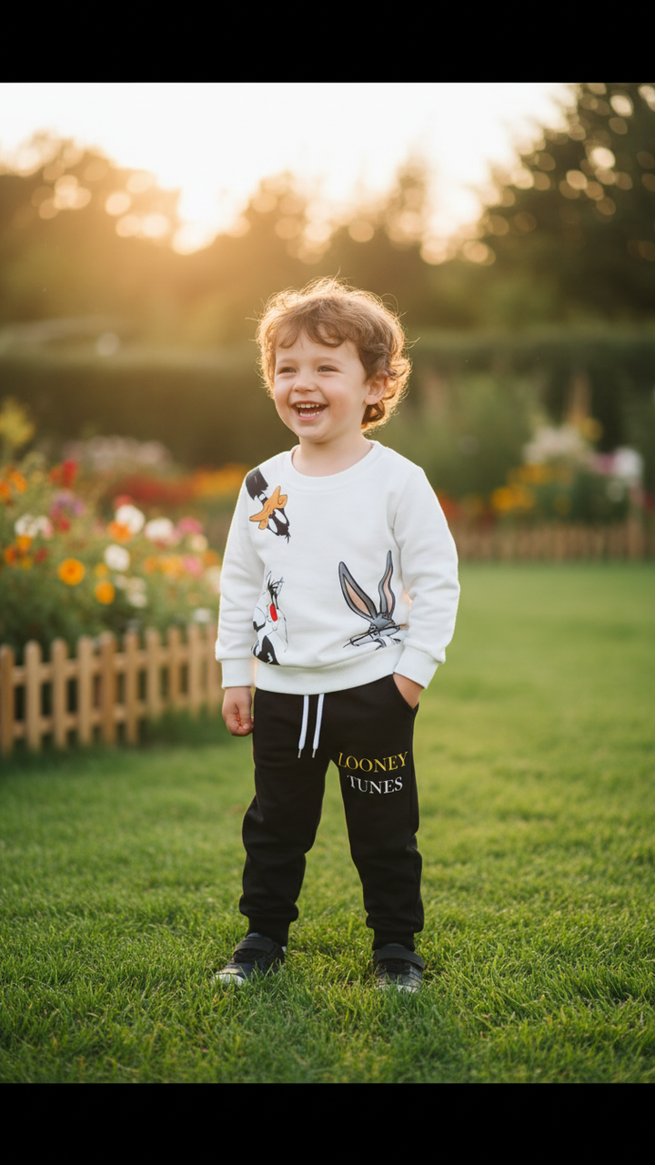 LOONEY TUNE WHITE FLEECE PAIR