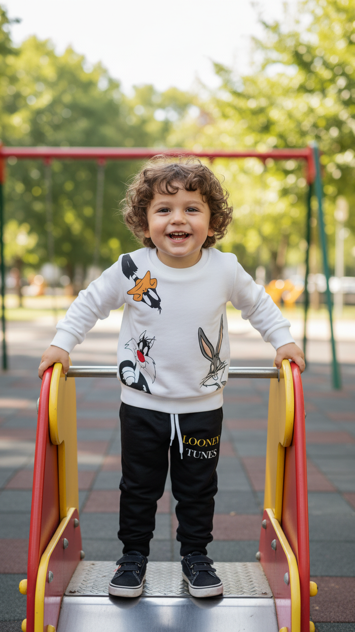 LOONEY TUNE WHITE FLEECE PAIR