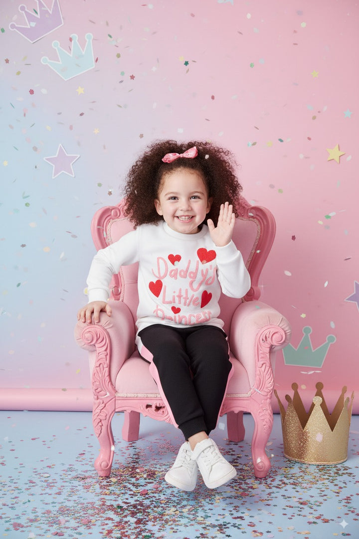 DADDY LITTLE PRINCESS PUFF PRINTED FLEECE PAIR